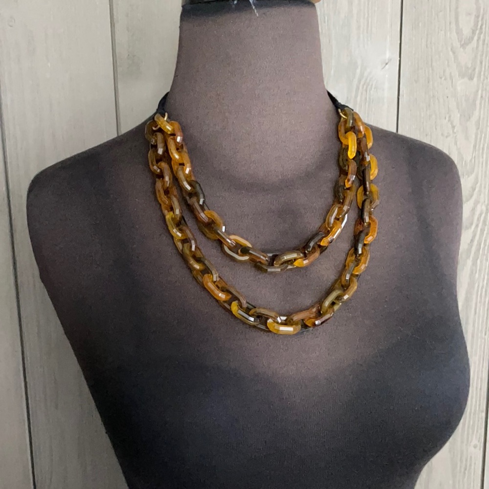 J. Crew Tortoise Shell Chain Necklace